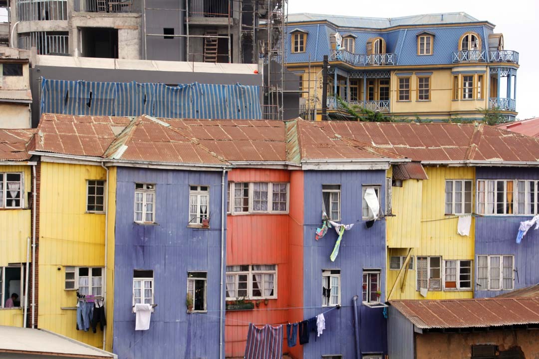 Maisons à Valparaiso au Chili