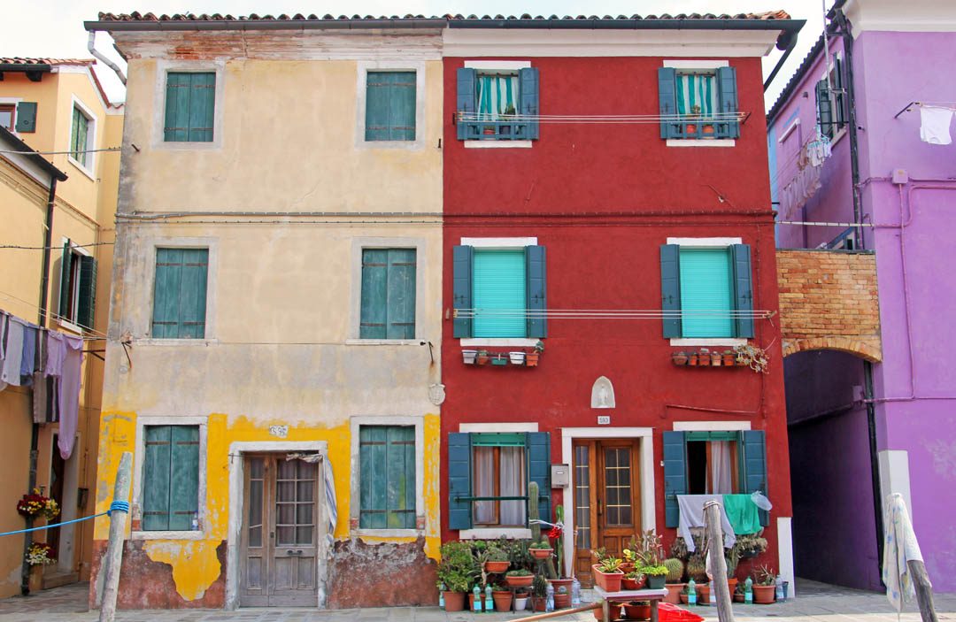 Maisons colorées de Burano à Venise