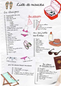 Liste de Vacances dessinée par Kanako